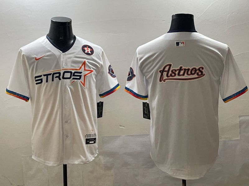 Men Houston Astros Blank White Fourth generation Joint Name 2025 Nike MLB Jersey style 15